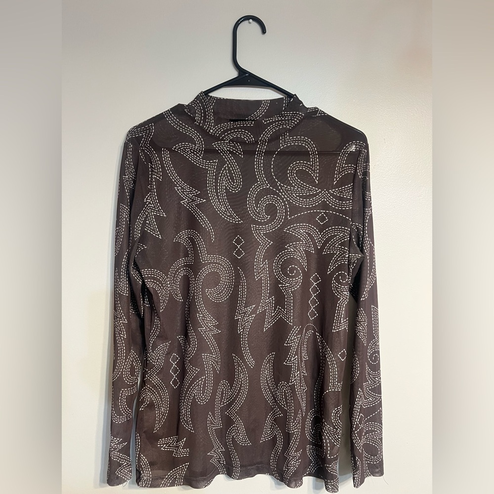 Boot Stitch Mesh Long Sleeve Top